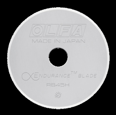 Olfa 45mm RB45H-1 Tungsten Steel Endurance Rotary Blade, 1pk