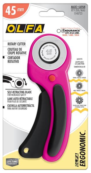 Olfa 45mm Deluxe Rotary Cutter, Magenta