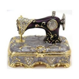 Mini Sewing Machine Jeweled Box