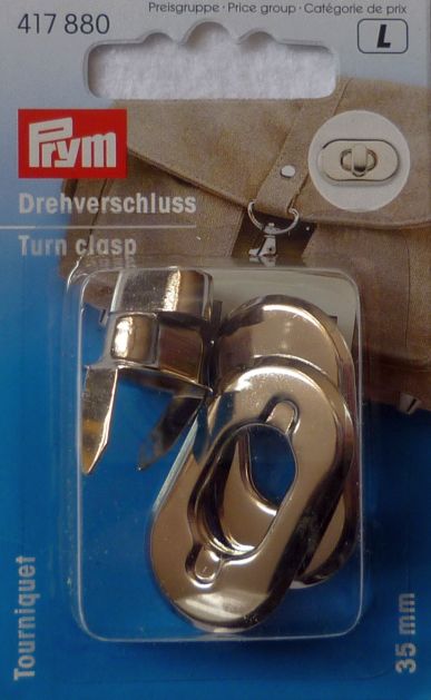 TURN CLASP, 35MM, OVAL , SILVER