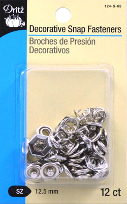 Decorative Snaps, Hexagon,Silver, 9/16