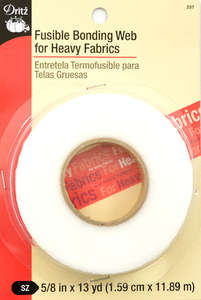 Fusible Bonding Web For Heavy Fabrics, White 5/8in X 13yds