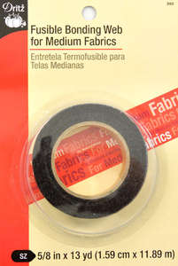 Fusible Bonding Web For Medium Fabrics, Black 5/8in X 13yds