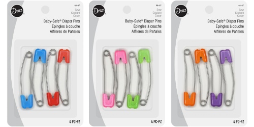 Dritz Baby-Safe Diaper Pins, 4 Pc Asst. Colours, 3-Pack