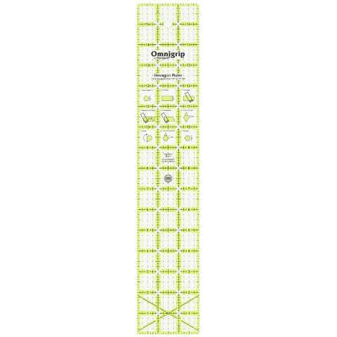 Omnigrid Omnigrip Hexagon Ruler 3 x 16
