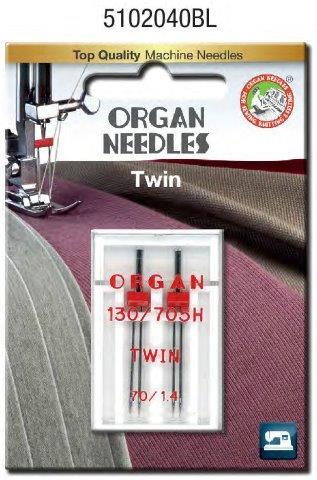 Organ Twin Needle Size 1.4 #70/10 2 Pack
