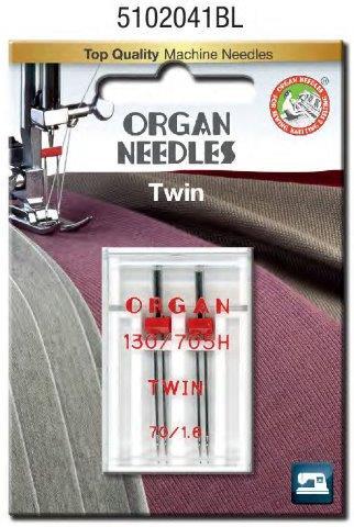 Organ Twin Needle Size 1.6 #70/10 2 Pack