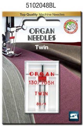 Organ Twin Needle Size 4.0 #80/12 1 Pack