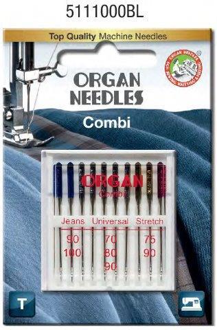 Organ Combination Needle Jean, Universal, Stretch 10 Pack