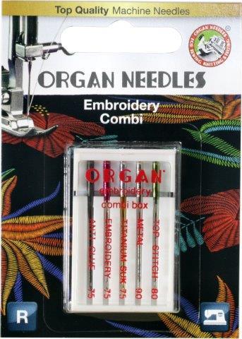 Organ Combination Embroidery Needle Assorted Sizes 5 Pack