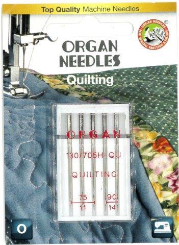Organ Quilting Needle Assorted Sizes 5 Pack
