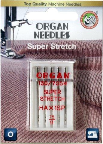 Organ Super Stretch 15x1SP Needle Size #75/11 5 Pack