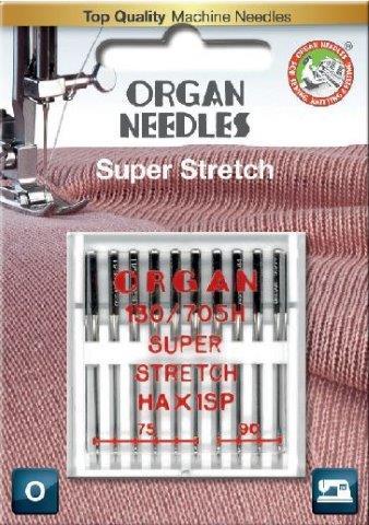 Organ Super Stretch 15x1SP Needle Assorted Sizes 10 Pack