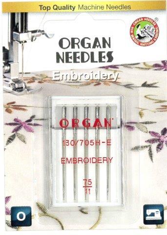 Organ Embroidery Needle Size #75/11 5 Pack