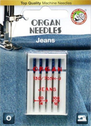 Organ Jeans Needle Assorted Sizes 5 Pack