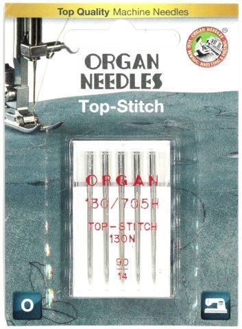 Organ Top-Stitch Needle Size #90/14 5 Pack
