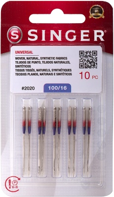 Singer Universal Needle 10 Pack Size 100/16