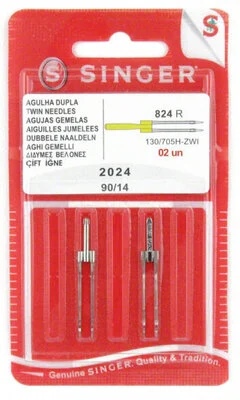 Singer Twin Needle 4mm Size 90/14 2 Pack