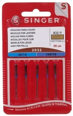Singer Leather Needle 5 Pack Assorted Size 90, 100